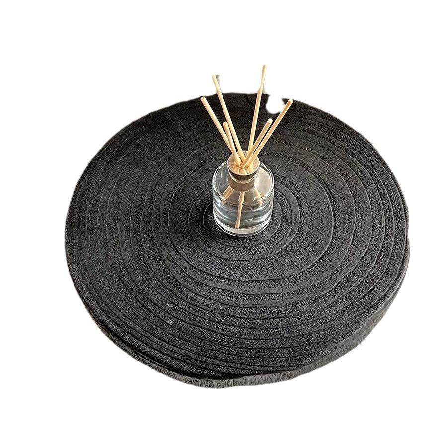 侘寂风原木碳化茶盘黑色实木炭烧干泡小茶台装饰托盘烛台摆件果盘,家居饰品,香薰托盘,淘宝优惠券,粉丝福利购,淘宝优惠卷