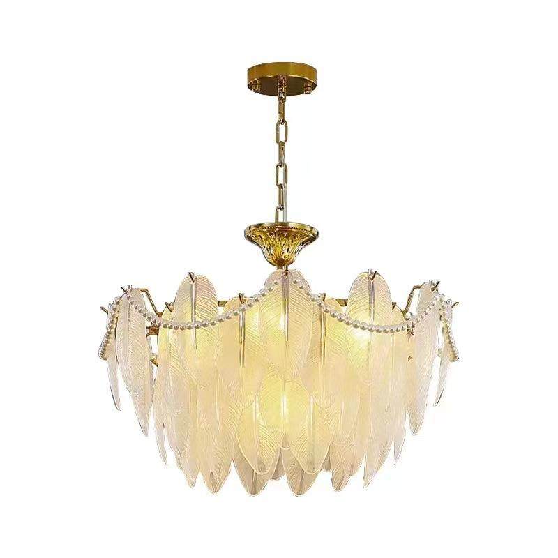 法式吊灯客厅灯珍珠羽毛水晶玻璃大气轻奢复古餐厅主卧室灯具工厂,家装灯饰光源,智能吊灯,淘宝优惠券,粉丝福利购,淘宝优惠卷