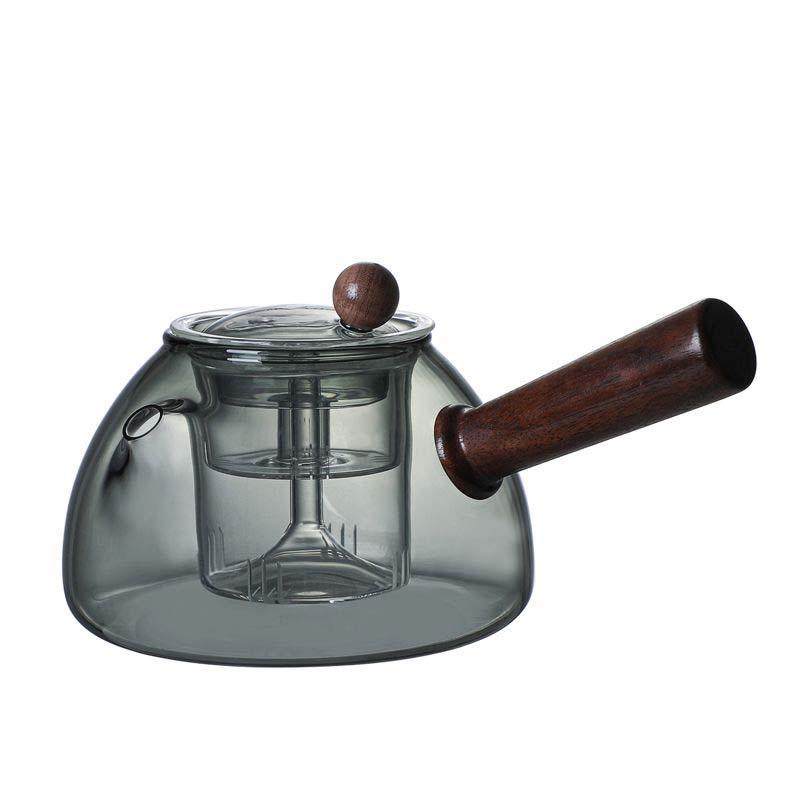 日式玻璃煮茶壶蒸煮一体耐高温加厚实木侧把壶电陶炉专用,餐饮具,茶壶,淘宝优惠券,粉丝福利购,淘宝优惠卷