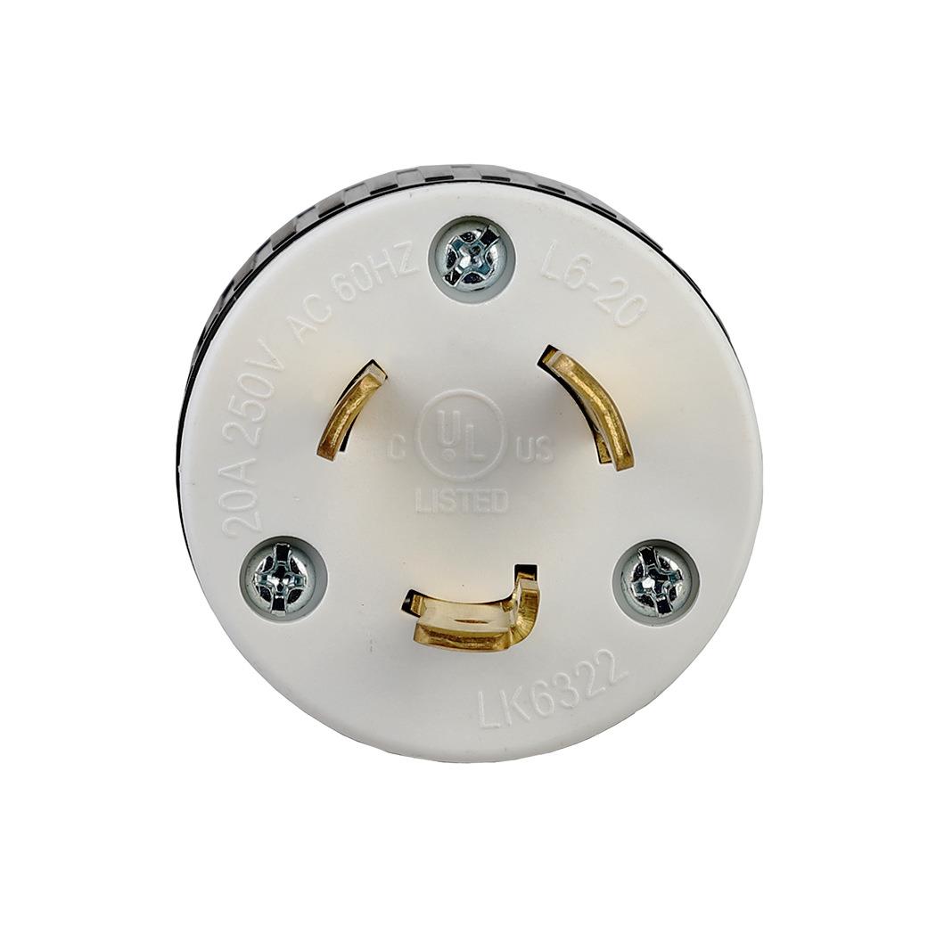 LK6A32NEML62LK632220P美规发电机大功率插头耐热塑胶2-0A250V