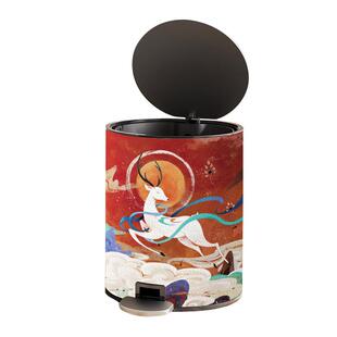 皮革垃圾桶高颜值中古风家用客厅轻奢高档美式复古卧室纸篓