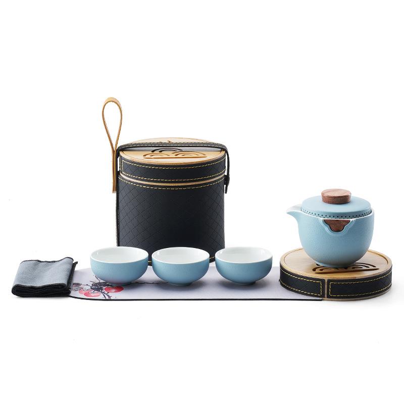 便携式一壶三杯旅行茶具一人简易户外懒人泡茶快客茶杯小套装