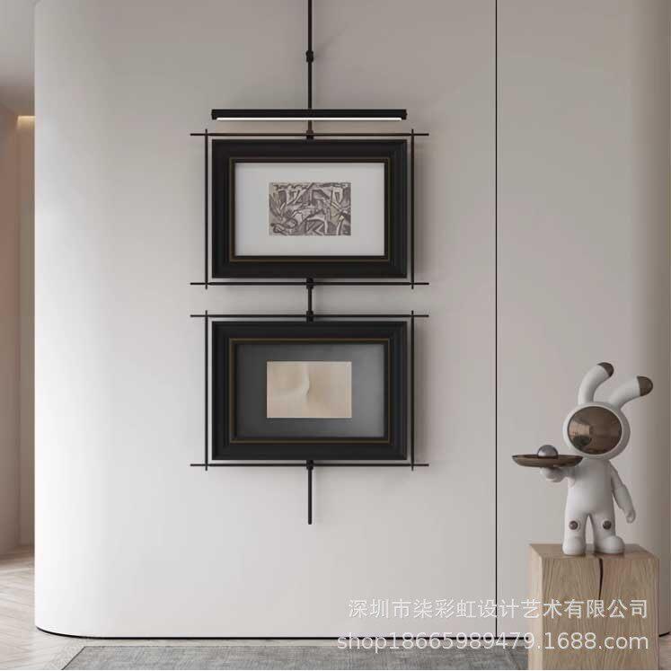 中古壁画灯书房玄关走廊金属不锈钢装饰画客厅沙发端艺术挂画灯