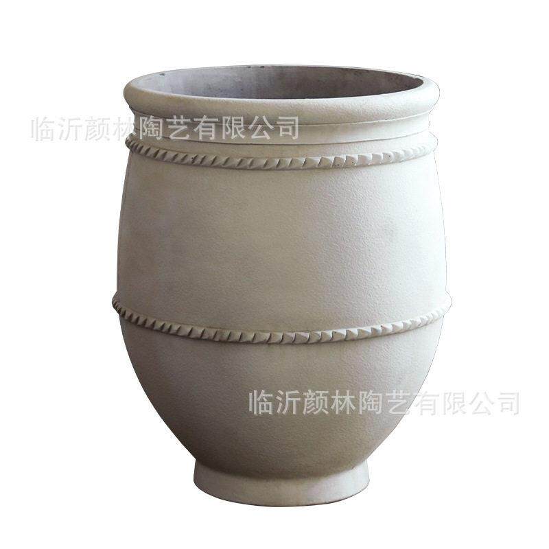 白色做旧水泥超大落地组合花盆款花盆景观大盆家居装饰外贸花盆
