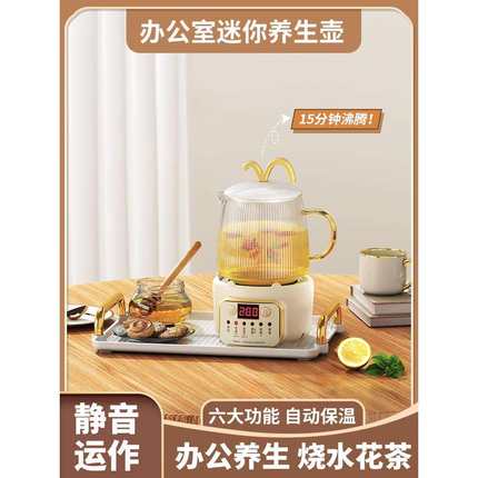 新款煮茶器一人用迷你养生壶小型办公室煮茶壶家用玻璃烧水电茶炉