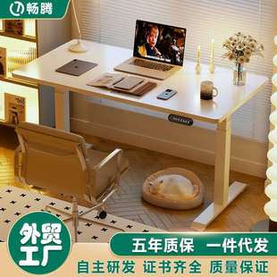电脑桌升降桌架站立式 双电机电动升降桌快装 学习办公升降桌