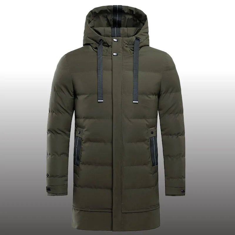 WINTER THICK WARM JACKET MEN OVERSIZED LONG COTTON PARKA PUF