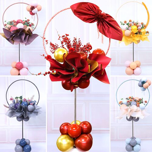 开业气球拱门支架婚庆结婚汽球装饰周年店庆花篮活动元旦门口布置