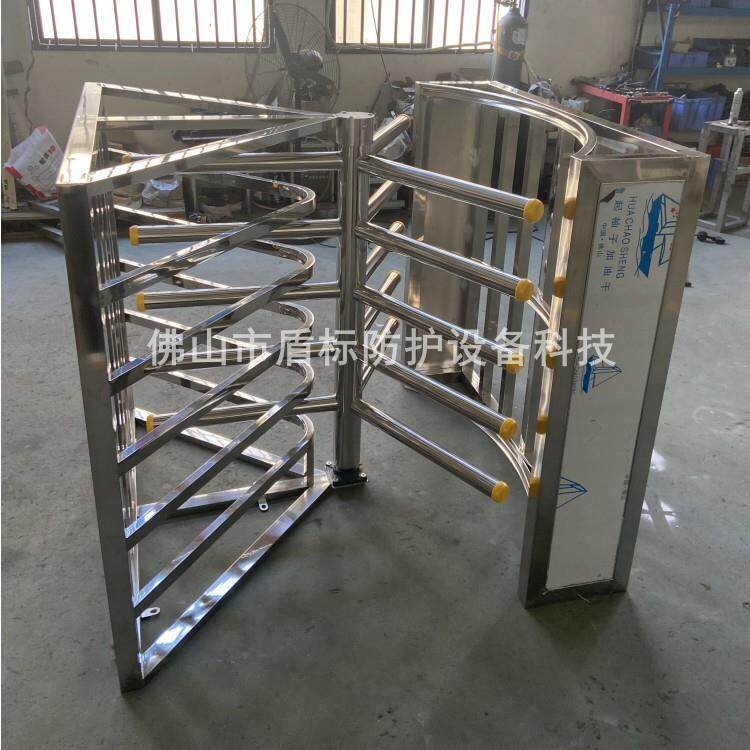 盾标防护加厚不锈钢旋转道匝广西桂林汽车站出入口手推单向门现