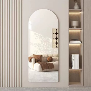 Yishare 壁挂家用全身镜LED无框穿衣镜落地镜卧室挂墙带灯镜子