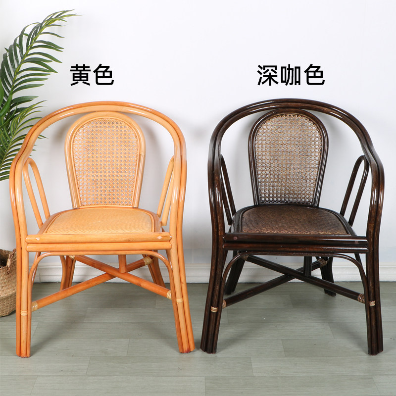 真藤手工藤编扶手靠背藤椅