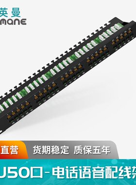 英曼网络1U50口电话语音配线架Dustproof Telephone Patch Panel