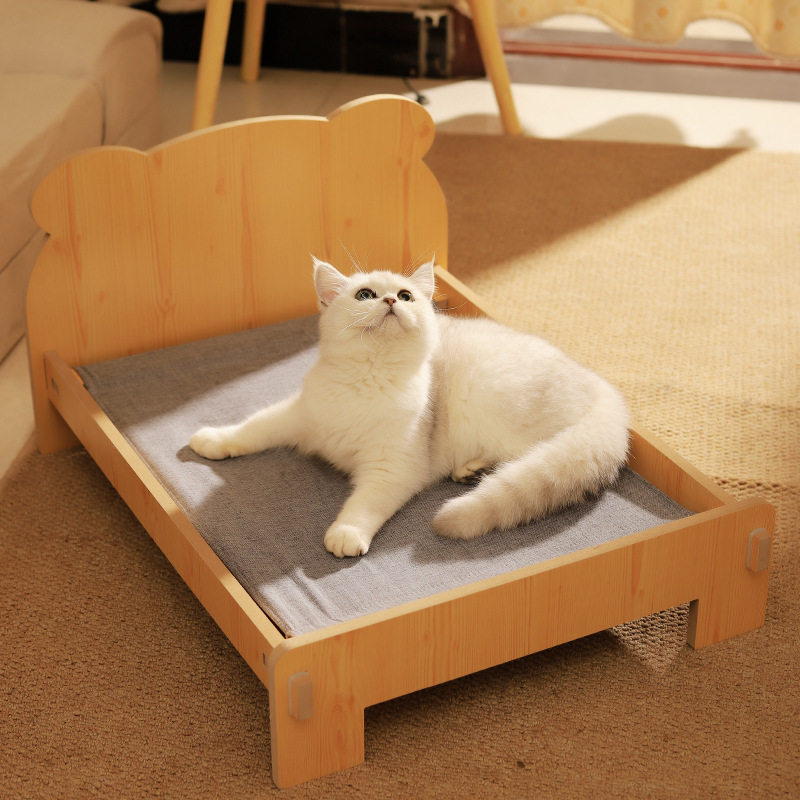 夏季猫床猫窝狗窝猫咪床宠物专用狗狗小猫木床别墅睡觉公主床