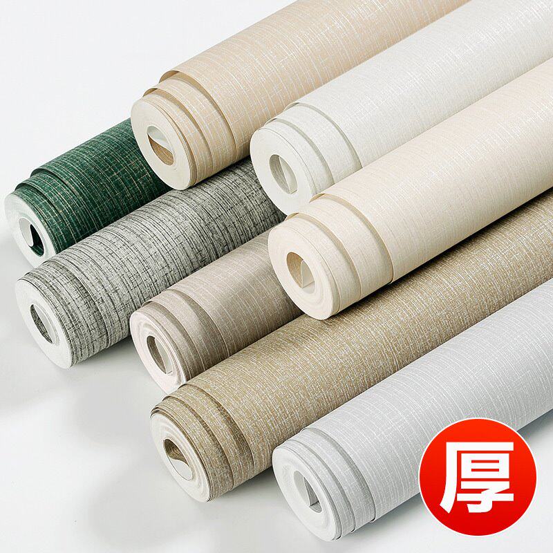 加厚无纺布墙纸斑驳高级感做旧复古怀旧墨绿色北欧素色刷胶壁纸