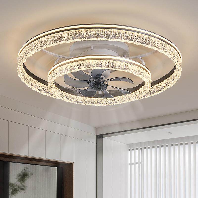 客厅风扇灯2026新款现代简约书房摇头风扇餐厅卧室灯大风力吸顶灯