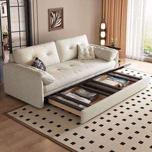 多功能大象耳朵沙发床折叠两用抽拉式小户型可储物家用简约沙发床