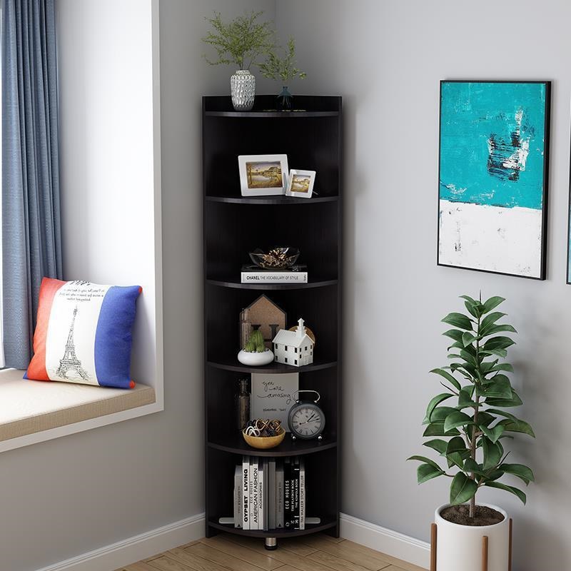 简易小户型三角置物架墙角转角矮柜客厅落地转角书架角柜墙角书柜