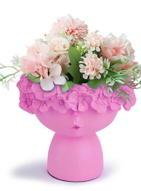 人体树脂头骨花盆空心骷髅头创意多肉花盆摆件北欧客厅装饰