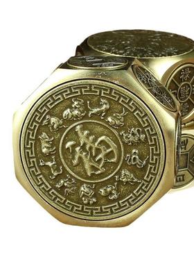 八面转钱十面转龙手把件黄铜工艺解压魔方创意雕刻高档龙年手把件