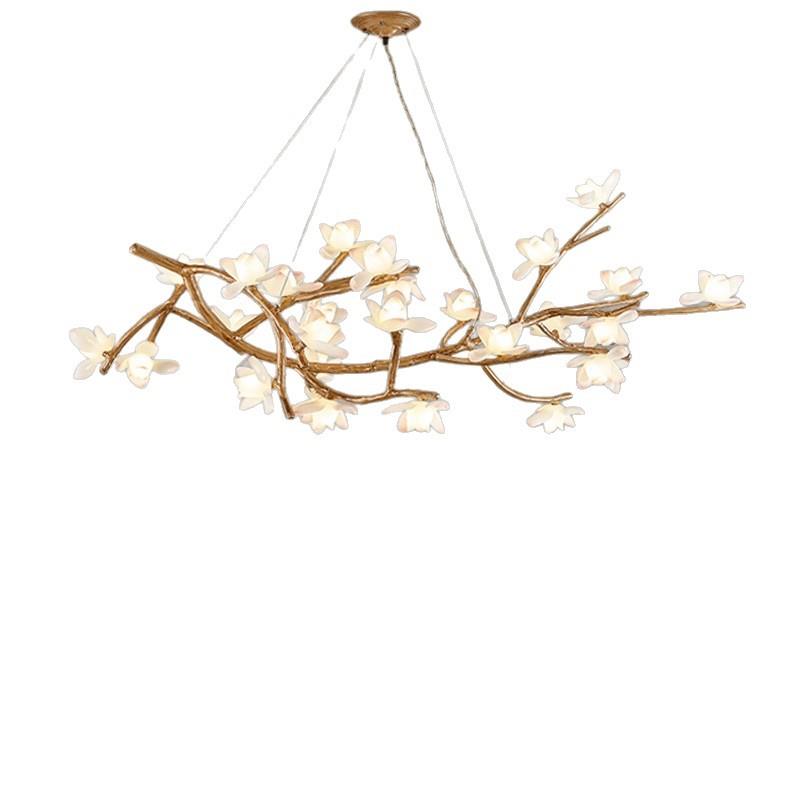 中式禅意茶室灯创意艺术荷花客厅灯日式民宿侘寂风格卧室餐厅吊灯