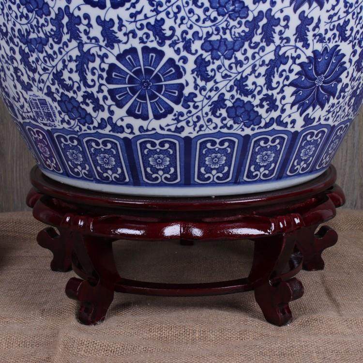 景德镇陶瓷鱼缸青花瓷缠枝莲大号陶瓷荷花缸花盆阳台装饰品,橡塑材料及制品,工业陶瓷,淘宝优惠券,粉丝福利购,淘宝优惠卷