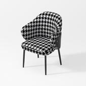 北欧简约实木餐椅后现代轻奢皮布艺酒店洽谈设计师家用久坐靠背椅