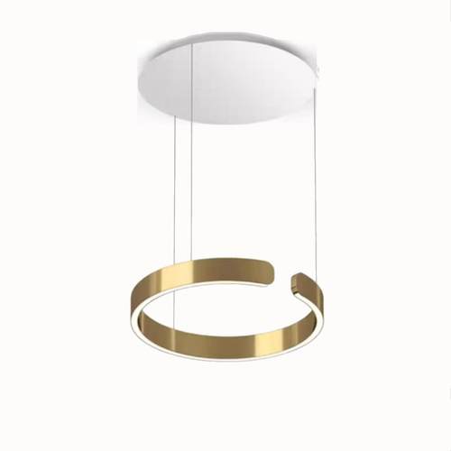 北欧简约客厅吊灯意式创意轻奢圆环指环C形餐厅升降悬停款C形吊灯