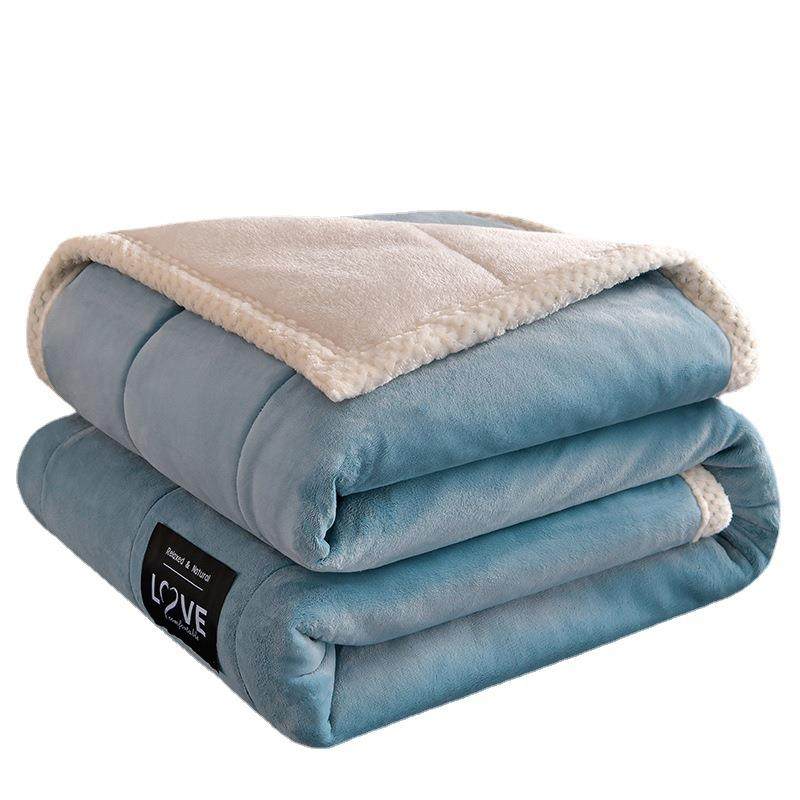 双面牛奶绒三层夹棉加厚毛毯双面绒盖毯羊羔绒毯子贝贝绒双人盖毯,床上用品,休闲毯/毛毯/绒毯,淘宝优惠券,粉丝福利购,淘宝优惠卷