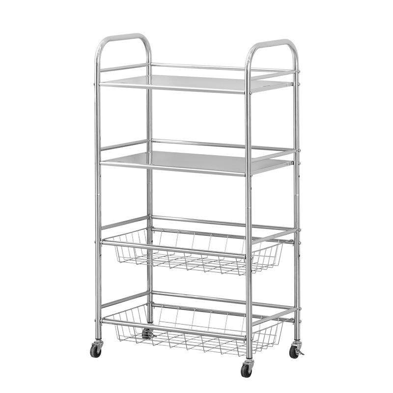 严选不锈钢厨房置物架水果蔬菜篮多层家用放菜移动落地收纳架,厨房/烹饪用具,抹布架/厨房清洁收纳架,淘宝优惠券,粉丝福利购,淘宝优惠卷