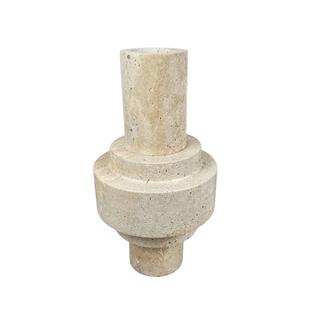 现代极简创意黄洞石花瓶花器软装售楼部客厅餐桌面大理石家居饰品