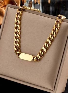 Stainless Steel Gold Color Multilayer Geometric Necklace Fo