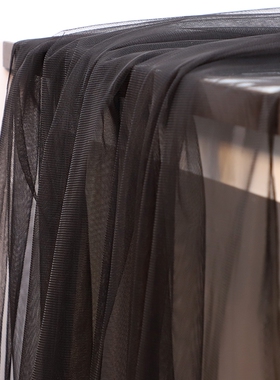 黑色纱布料网纱短裙黑纱手工  制作柔软白色米色加密透明网纱裙料