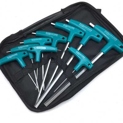 鹏工0614内六角扳手T型6/7/9件套装拐杖形带手把内六方扳手六楞棱