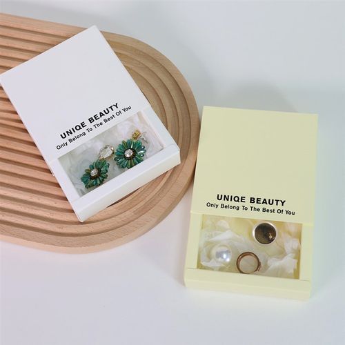 抽屉式卡纸盒首饰包装纸盒项链戒指耳钉穿戴甲盒子饰品收纳盒现货