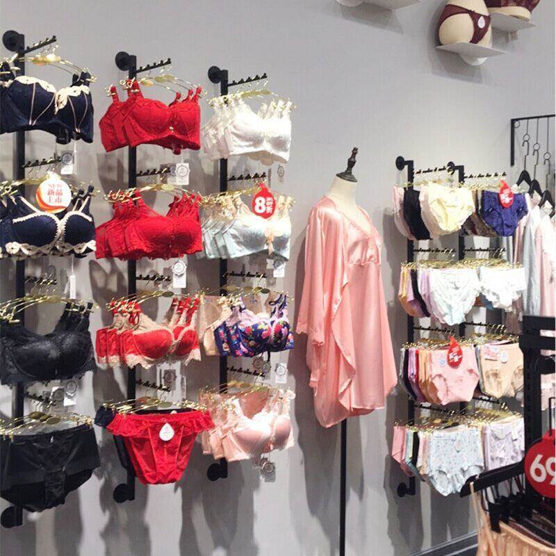 新品内衣架子展示架小童装内裤铁艺上墙壁挂式文胸货架落地展示柜