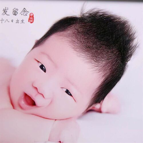极速婴儿手工胎毛纪念品定制生肖猪宝宝百天胎毛画胎发画胎毛绣制