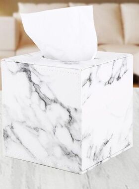 极速Marble Pattern PU Leather Removabl Tissue Box Napkin Pap