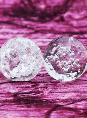 极速裂纹冰裂球玻璃气泡球水车转轮假山流水喷泉摆件鱼缸造景景观