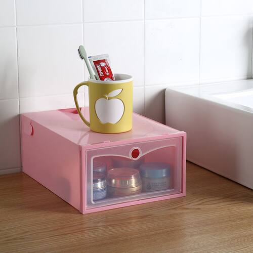 极速3PCS Transparent plastic shoe box dustproof Shoes cabine