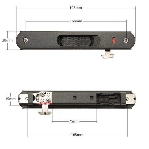 铝合金门窗双面90移门勾锁阳台厨房化妆室铝合金拉门锁老式钩锁