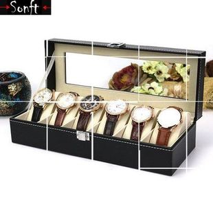 Clock Watches Jewelry Boxes Case Leather Watch Box Case