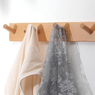 Wood Coat Rack Hanger with Flip-Down Hooks Rustic Wall Cloth