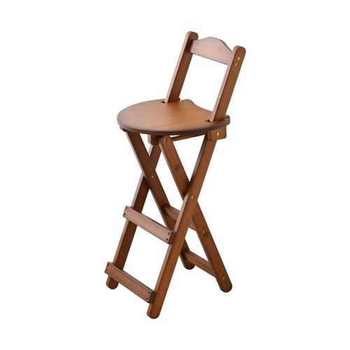 森之蕴吧台椅厨房靠背椅子客厅可折叠高脚椅酒吧椅实木家用餐椅凳