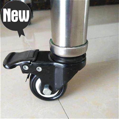 厨房置w物架不锈钢家用储物货架四层带轮微波炉架子酒店整理架定