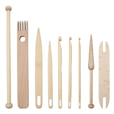 极速9 Pieces Hand Weaving Loom Sticks Multifunctional DIY Ha