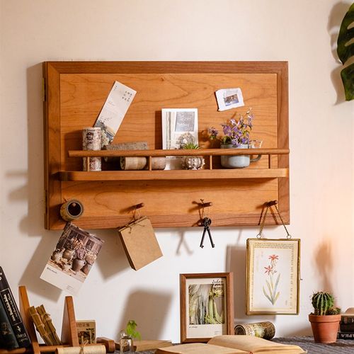 日式黑胡桃电表箱挂衣架配电遮挡中式实木置物电闸箱装饰挂钩