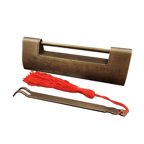 中式复古仿古铜锁老式纯黄铜锁中国古小铜锁挂锁古董锁锁具门锁