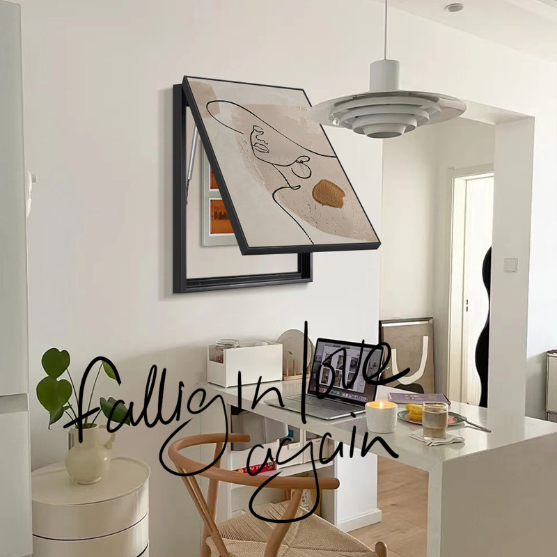 网红抽象艺术简约风电表箱画装饰画竖版饭厅挂画配电箱遮挡箱推拉