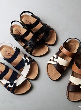 2023 New Summer Fashion Men Leather Sandals Outdoor Comforta