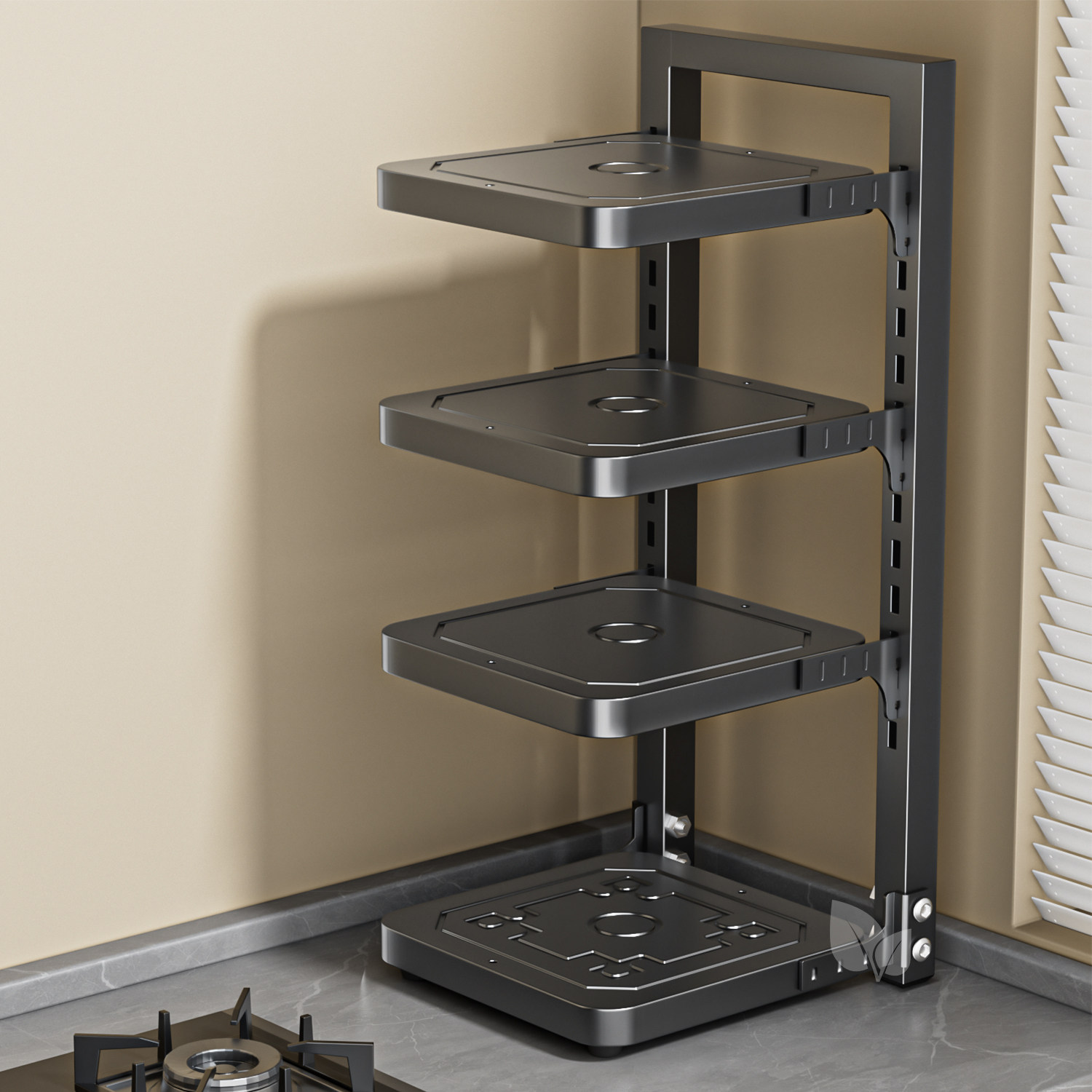 可调节厨房收纳架落地多层置物架家用多功能橱柜内分层整理储物架,厨房/烹饪用具,微波炉置物架,淘宝优惠券,粉丝福利购,淘宝优惠卷